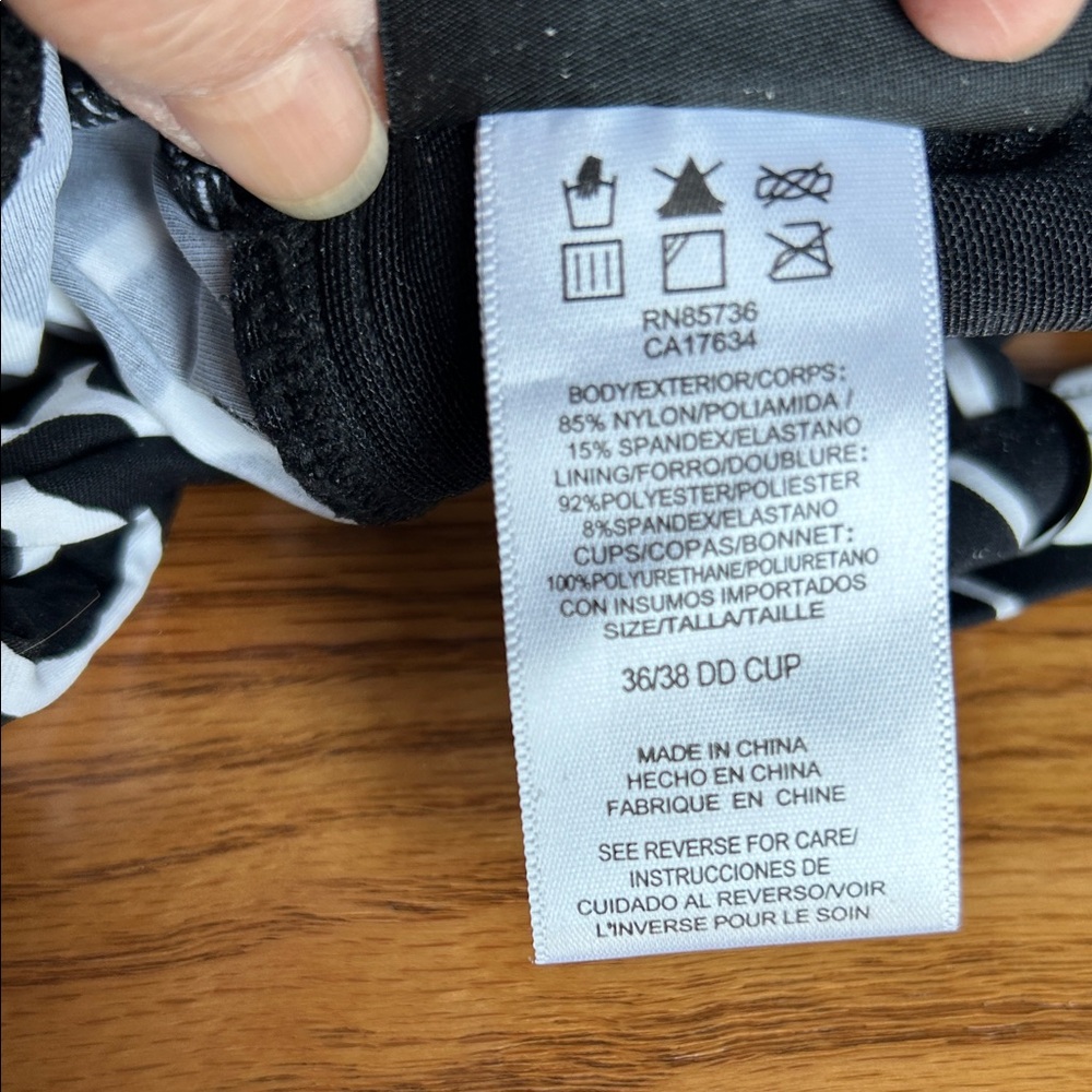 Coco Reef Black and White Animal Print Tankini 36/38DD - Picture 5 of 9